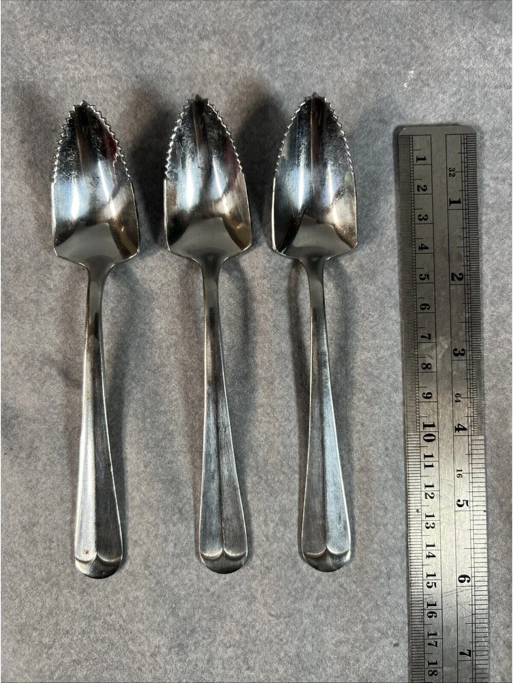 Set of 3 HOAN Stainless Citrus Fruit Grapefruit Orange Spoons Korea Flatware
